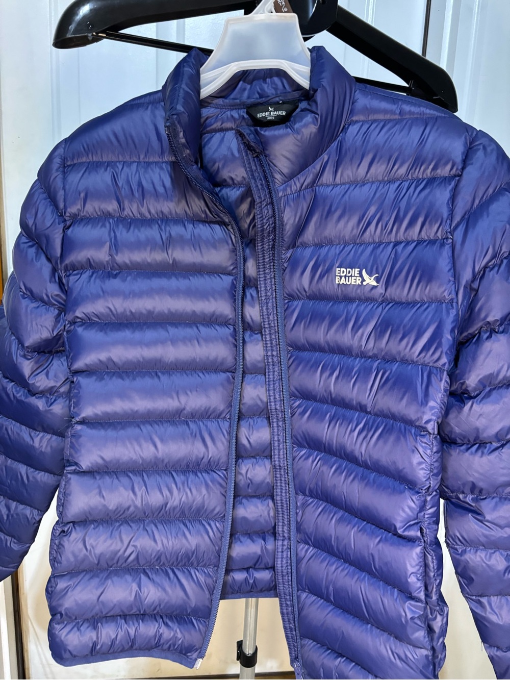 Eddie Bauer Kids XL 14/16 ‎ Blue Down Puffer Jacket 60% Down Full Zip Coat